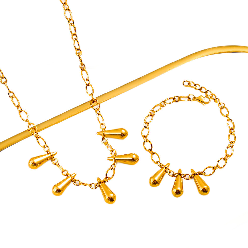 Elegant Titanium Steel Tassel Necklace For Women Butterfly Knot Lockbone Chain Jewelry Bracelet Non-Fading Luxury Style