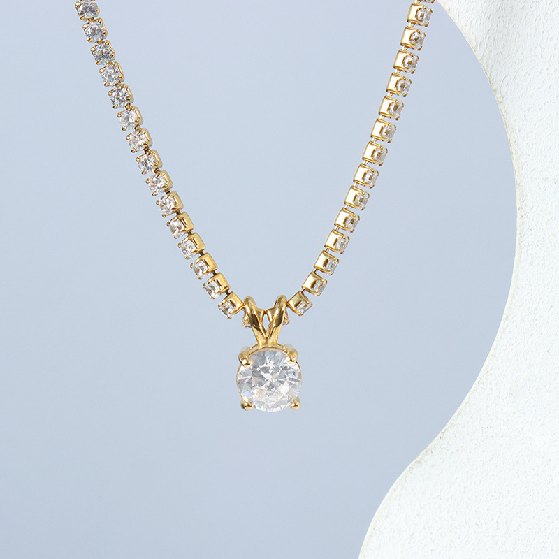 PVD Coated Real Gold Plated 18K Gold Geometric 304 Stainless Steel Fashion Waterproof Non Tarnish 304 Stainless Steel Necklace