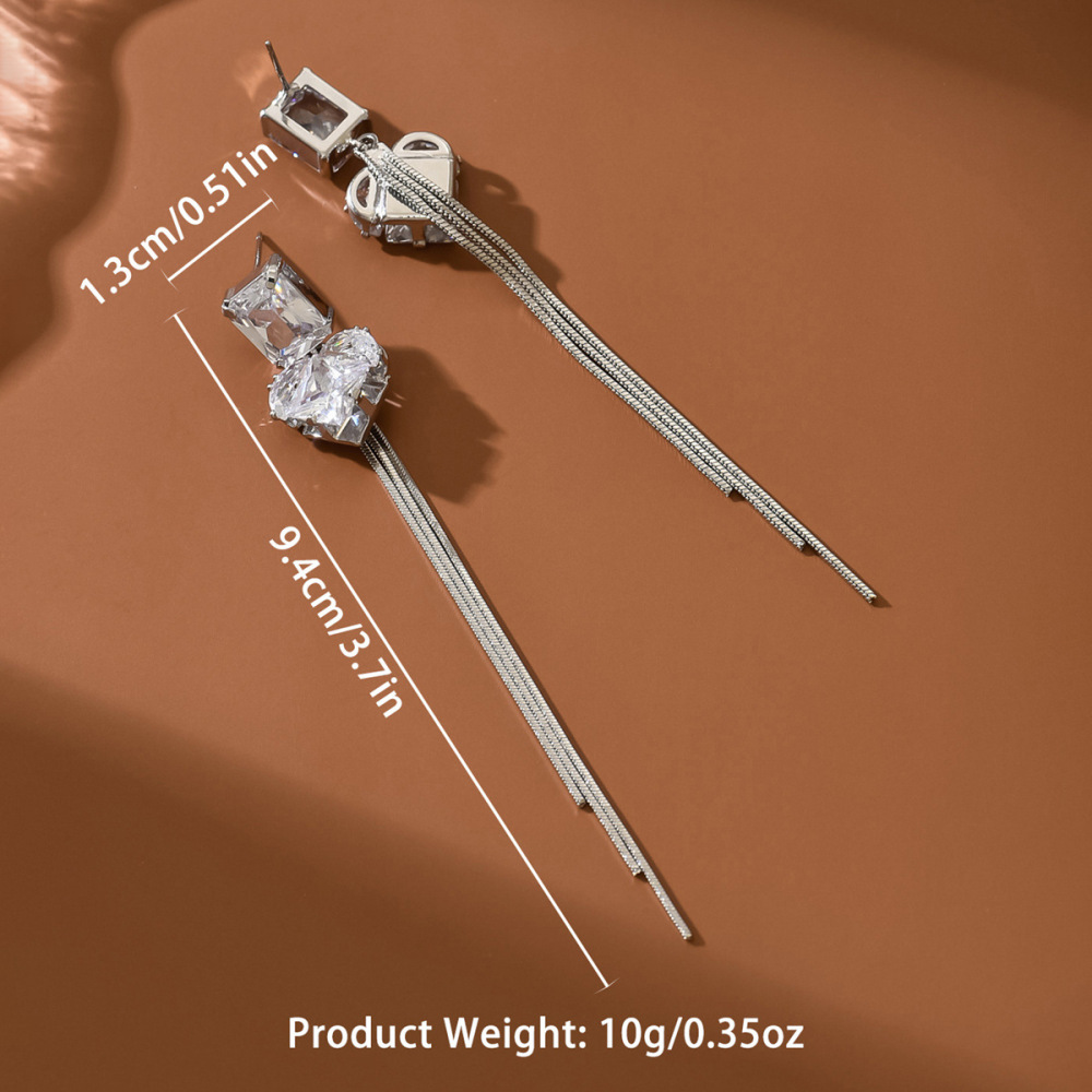 14K Gold Plated Luxury Design Tassel Earrings Women High-End Versatile Trendy Ear Jewelry Heart Shaped Fashion Accessories