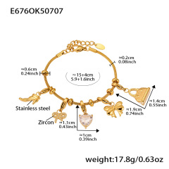 E676-Gold DIY Multi-Accessories Bracelet 15 4cm