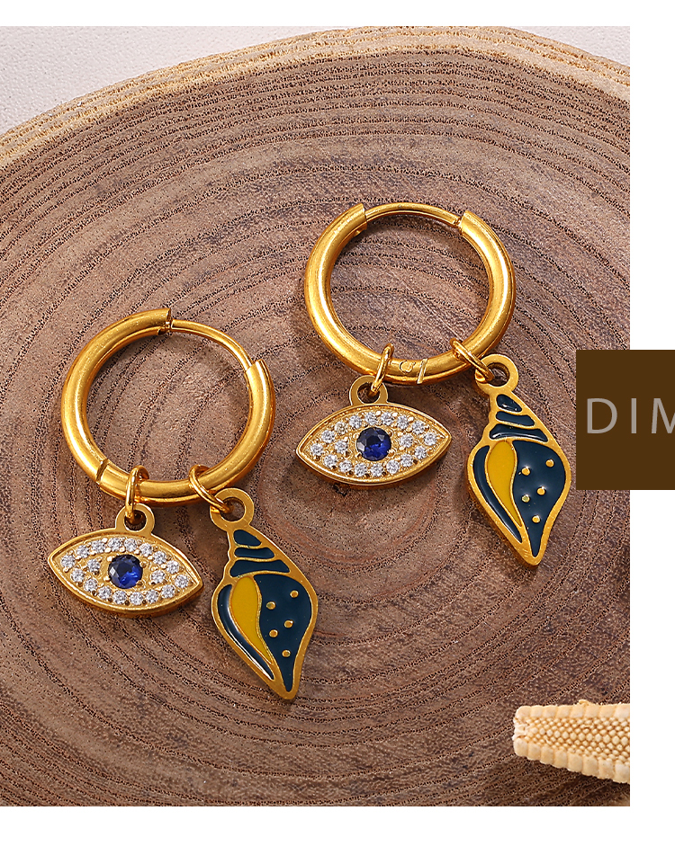 Fashionable Versatile Pendant Drop Earrings Ocean Series Vintage DIY Pendants Luxury Accessories Stylish Match All Ear Jewelry