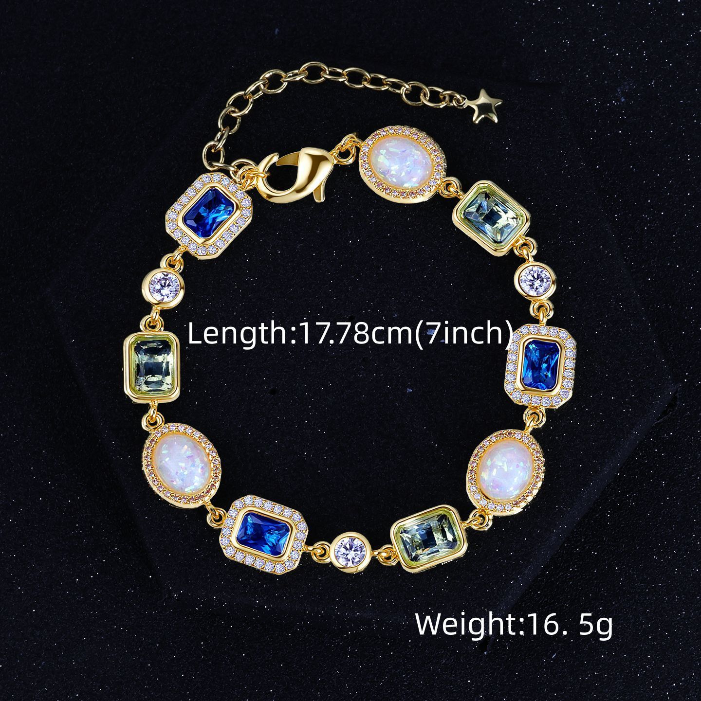 Colorful Gemstone Necklace Women's Fashion Jewelry Zircon Accessory Hip Hop Style Pendant Clavicle Chain Luxury Sensation