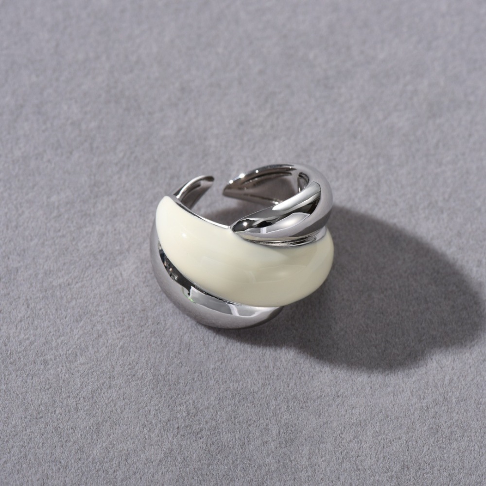 Fashion Geometric Pattern Open Ring 18K Gold Plated Copper Elegant Unique Style Women's Jewelry Accessories Water Plated Platinum Adjustable Ring