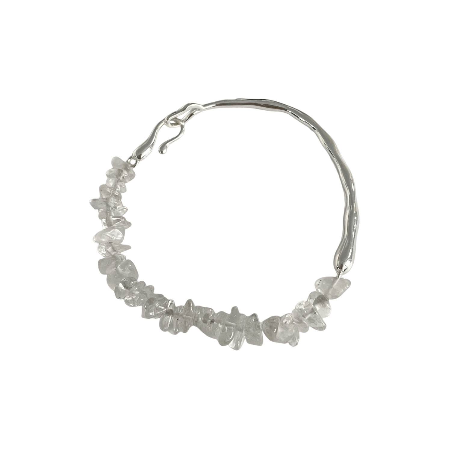 Seyna 925 Silver New Style Simple Fashion White Crystal Bracelet Geometric Pattern Irregular Electroplated Women's Jewelry