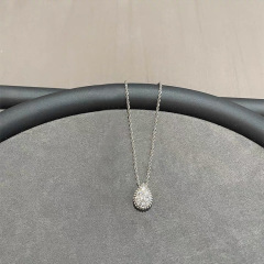 Water Drop Dewdrop Necklace (White Gold)