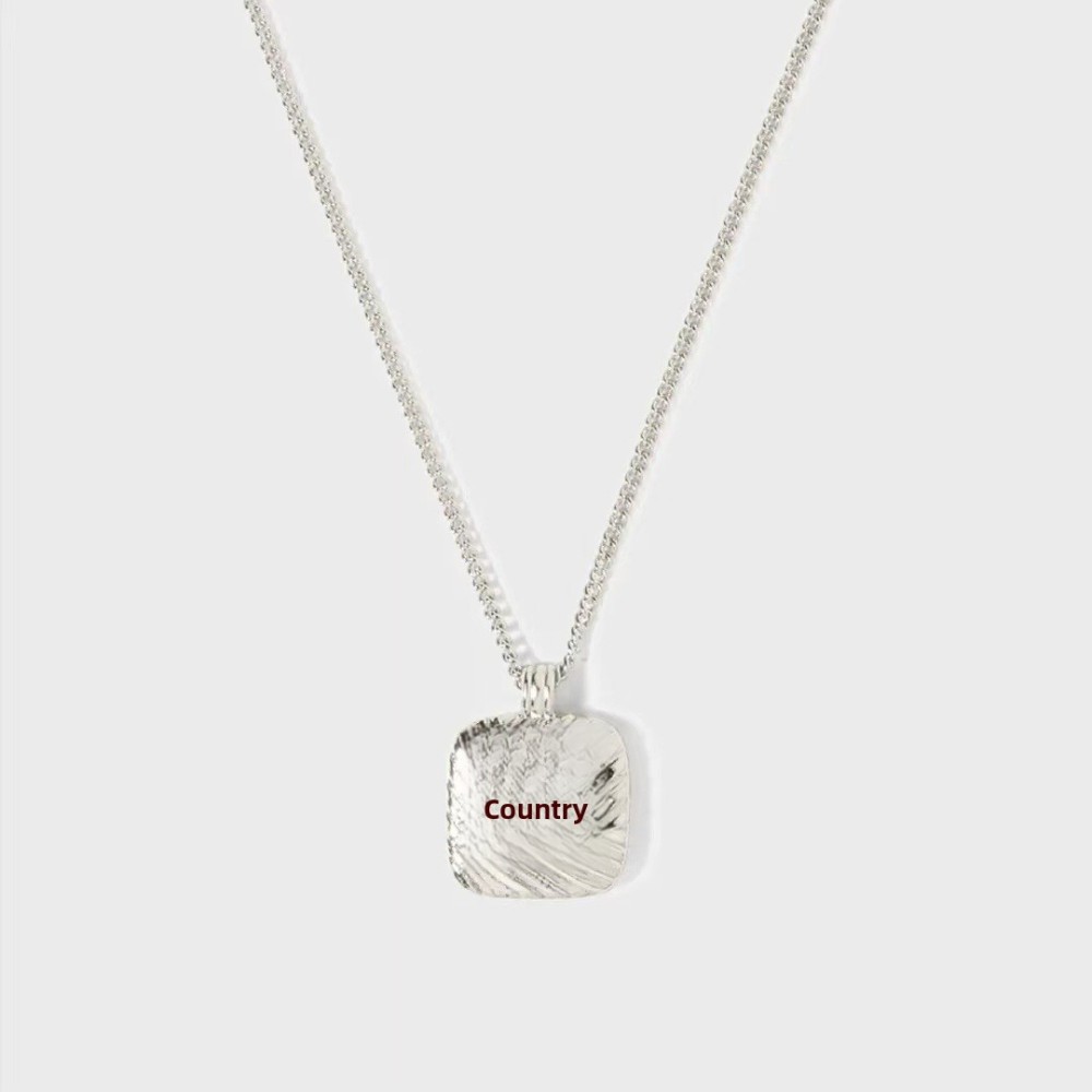 Vintage Square Amethyst Necklace Unique Design Custom Women's Jewelry Accessories Geometric