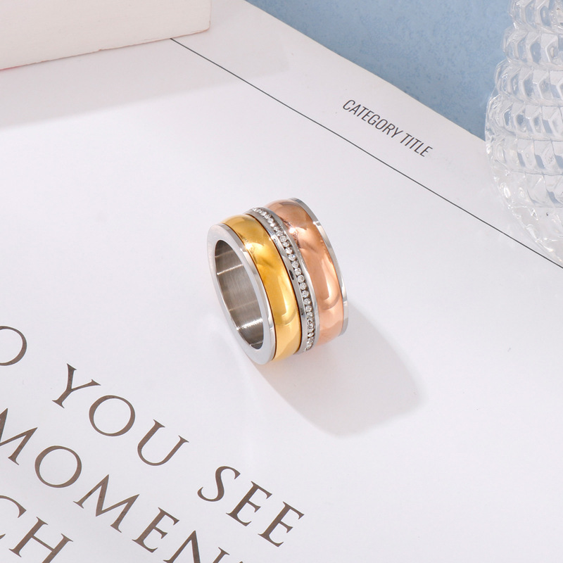 PVD Coated 18K Gold Plated Geometric Stainless Steel Fashion Waterproof Non Tarnish Rings