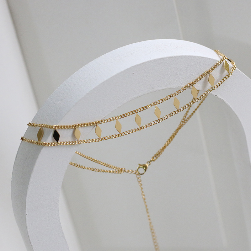 PVD Coated Real Gold Plated 18K Gold 304 Stainless Steel Fashion Waterproof Non Tarnish 304 Stainless Steel Necklace