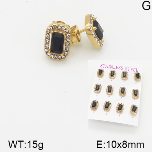 INS New  Fashion Titanium Steel Square Stud Earrings 18K Gold Stainless Steel Love Element Earrings Niche Design High Earrings Women's Stud Earrings