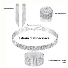 Silver Four-piece Set - 3 Rows - Five