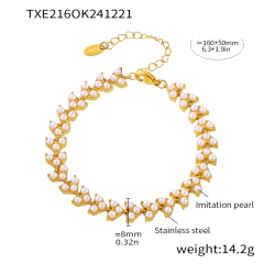 TXE216-Gold Polo Pearl Bracelet