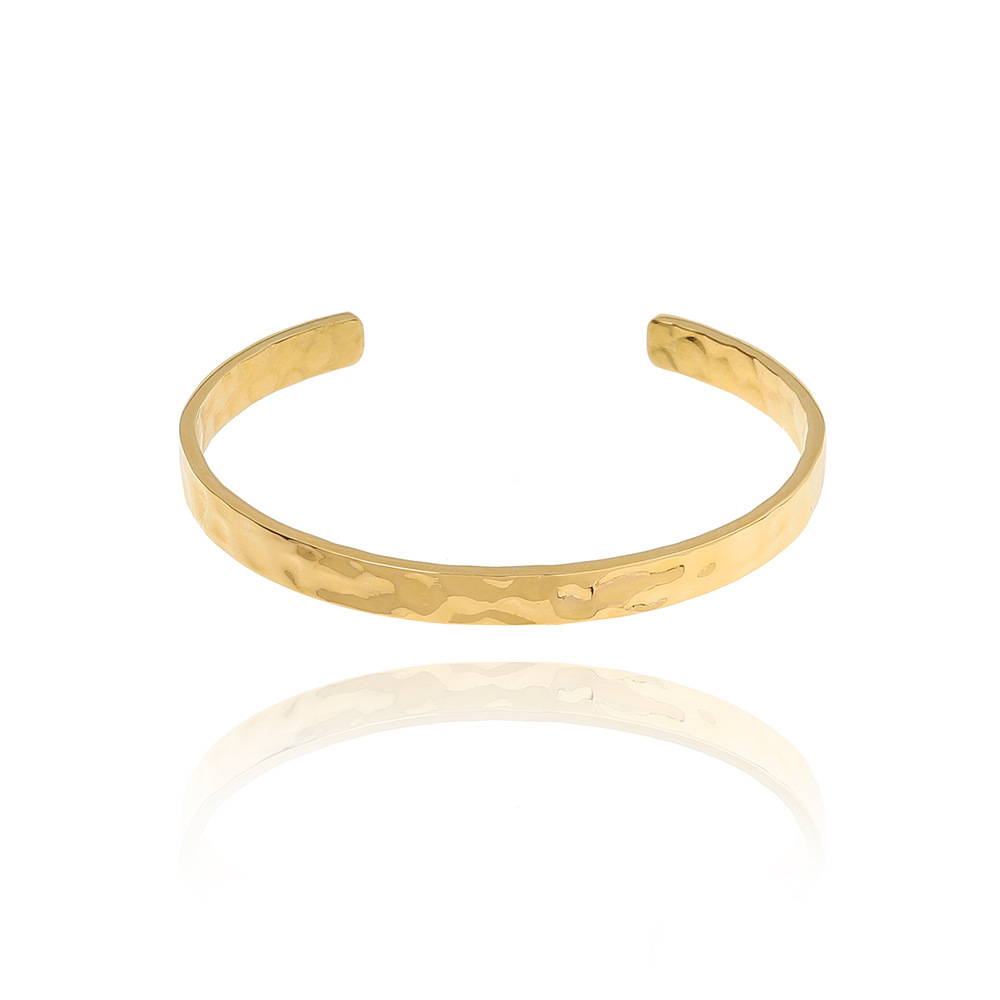 PVD Coated Real Gold Plated 18K Gold Geometric 304 Stainless Steel Fashion Waterproof Non Tarnish Bangle