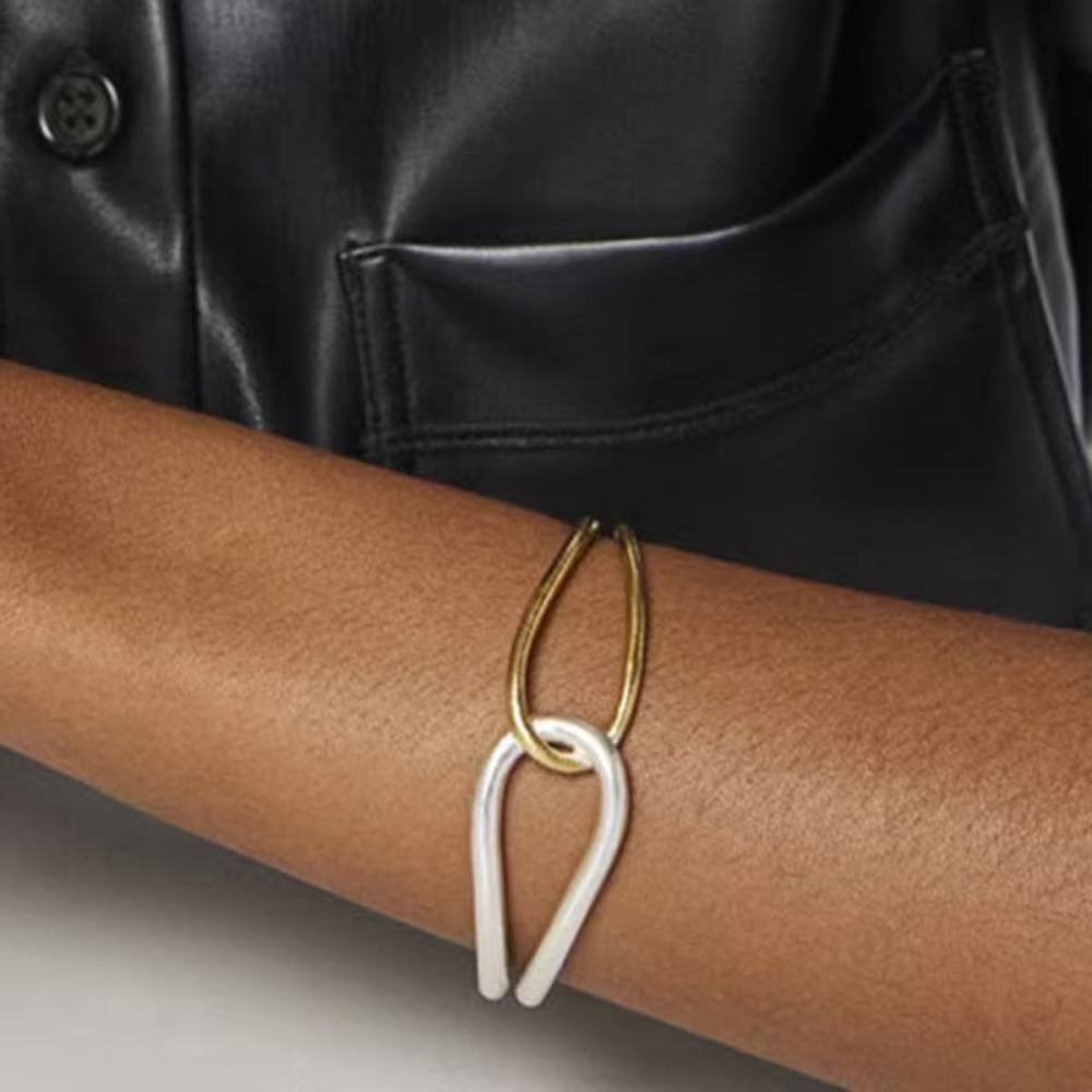 Titanium Steel Open Bracelet Women Non-Fading Jewelry Luxury Feel Stainless Steel Accessories Elegant Line Work Style