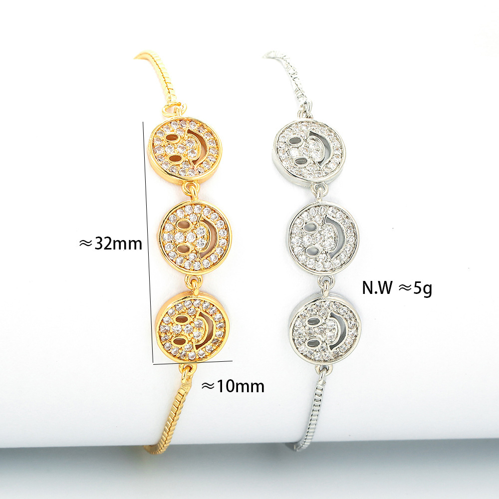 Wholesale Jewelry Smile Face Copper Inlaid Zircon Bracelet Nihaojewelry
