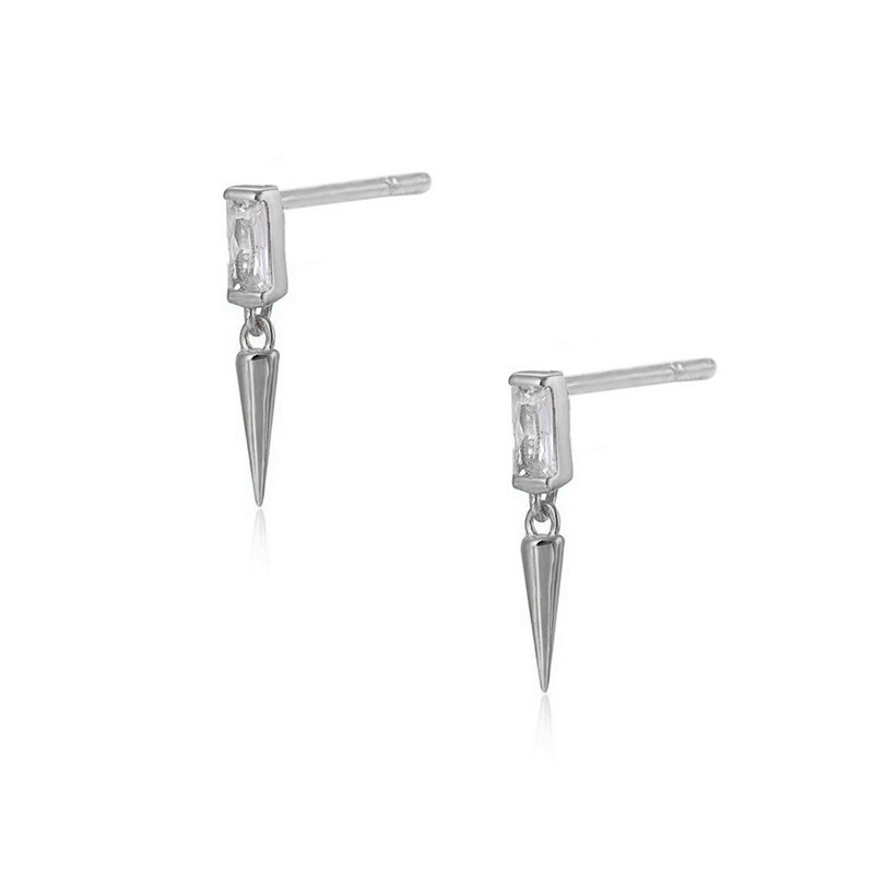 Minimalist Zircon Earrings Women's Set Simple Pierced Hoop Clip-on Earrings Jewelry Accessories