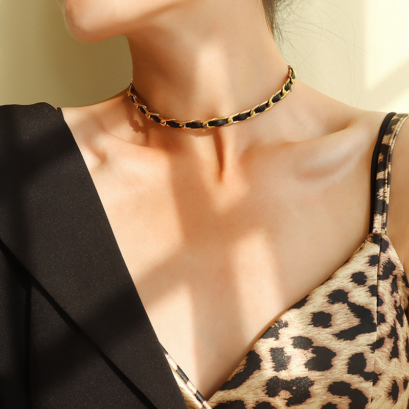 PVD Coated Real Gold Plated 18K Gold Geometric 304 Stainless Steel Fashion Waterproof Non Tarnish 304 Stainless Steel Necklace