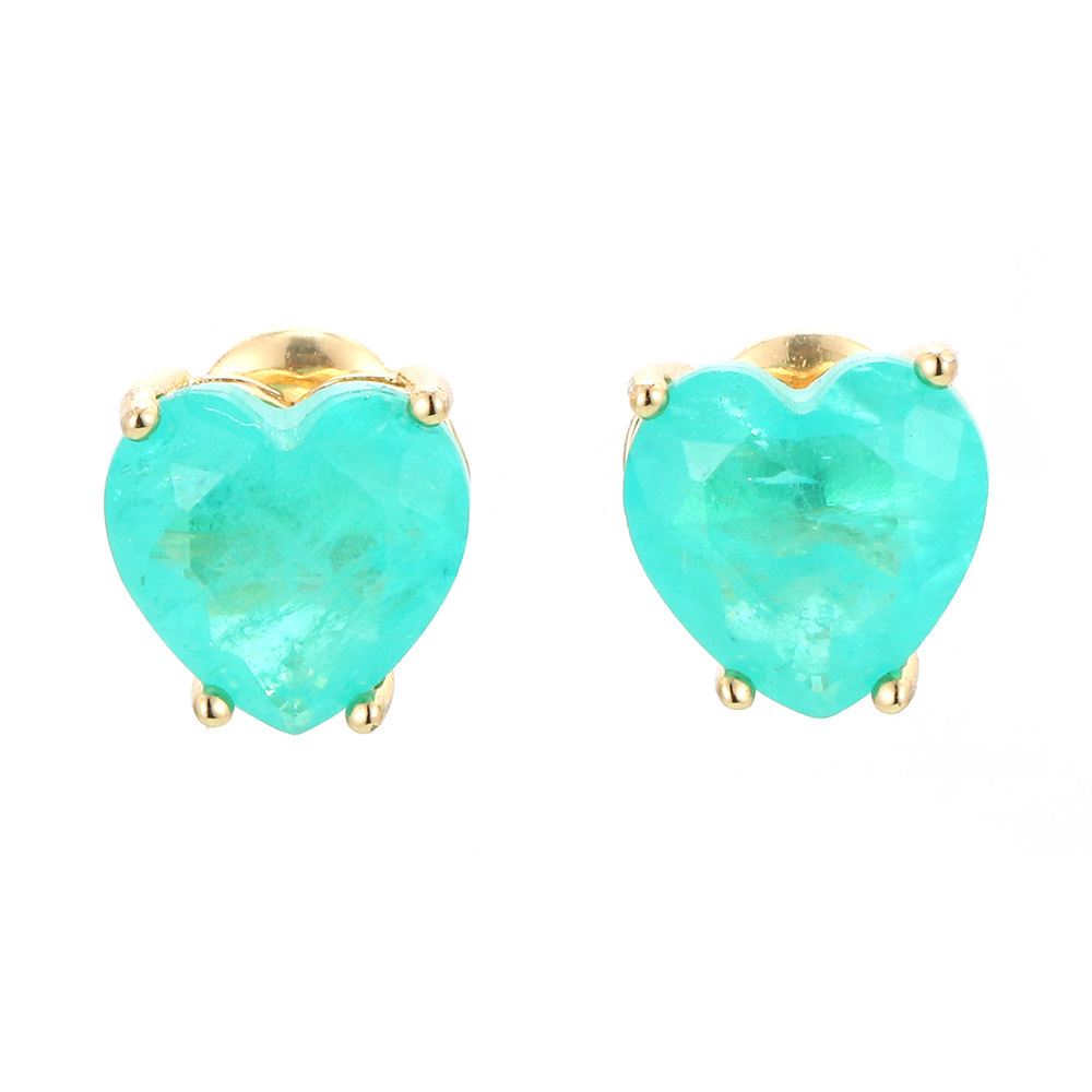 Casual Simple Style Heart Shape Copper Plating Inlay Zircon Women's Earrings Necklace