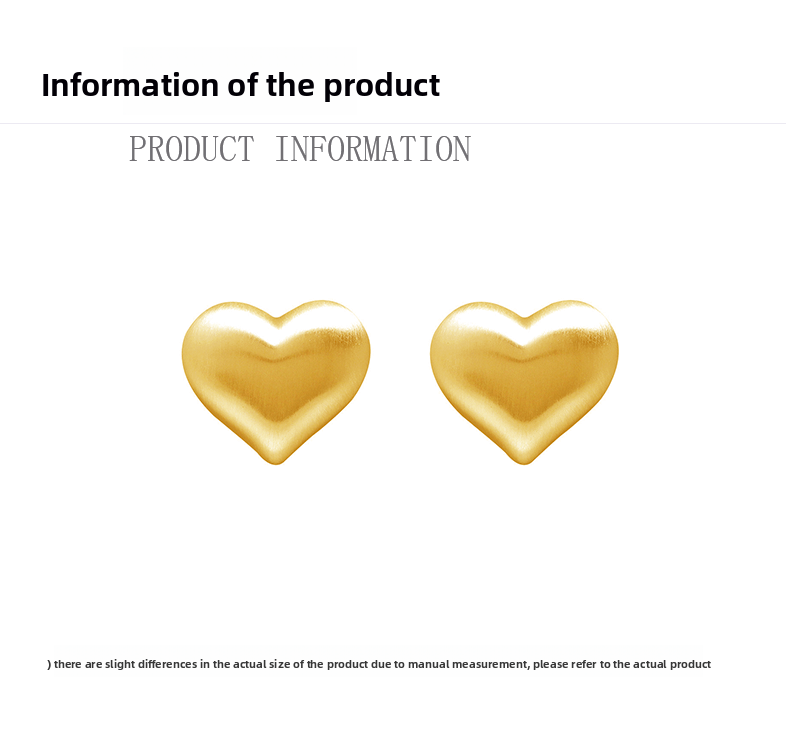 Metallic Tarnished Heart Shaped Earrings Women's Commute Fashion Elegant Lightweight Luxury Versatile Ear Jewelry