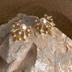 Original S925 Silver Needle Thick Gold Plated Color Retention Earrings Model Y135