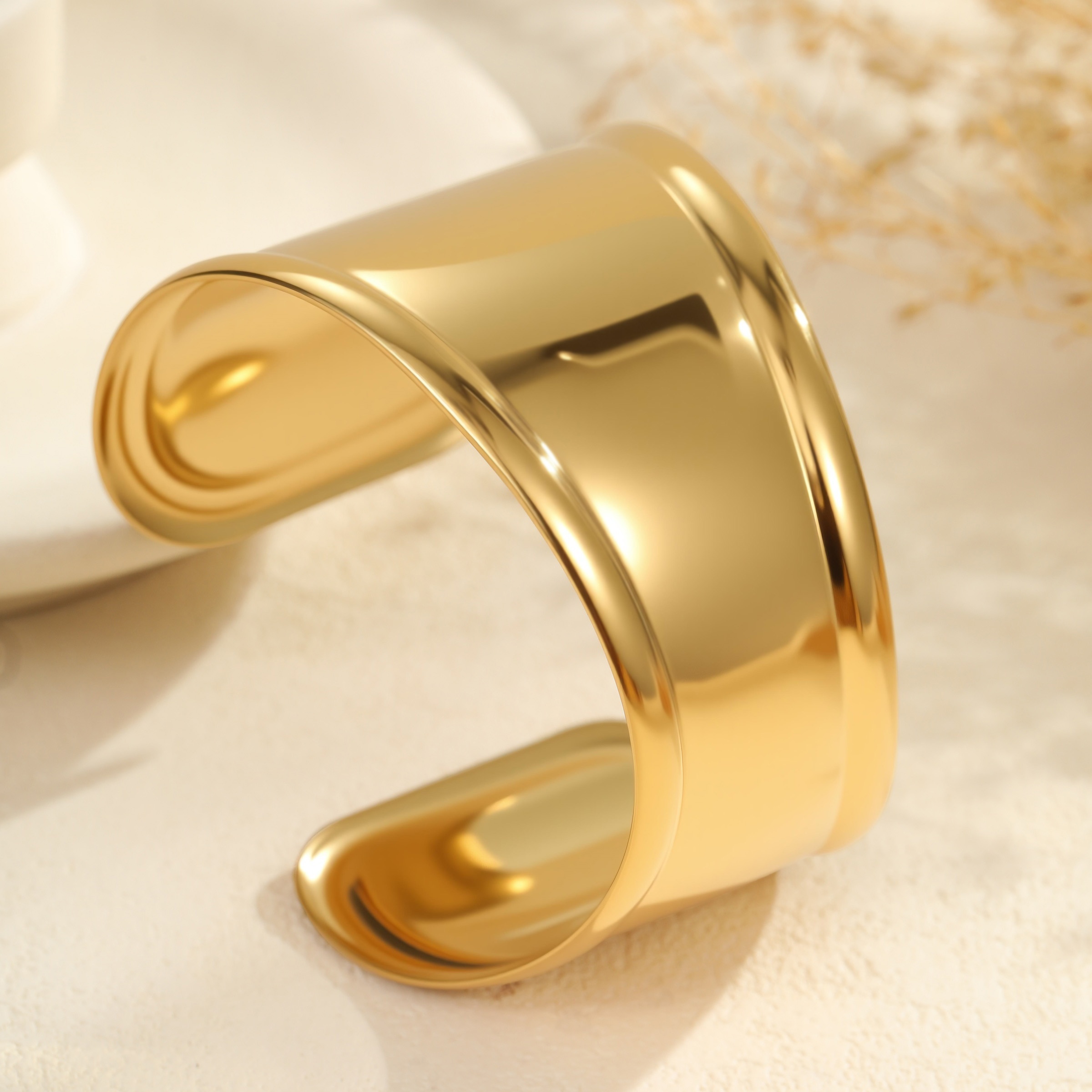 INS Fashion Exaggerated Wide Stainless Steel Bracelet Niche High-end Open Bracelet Titanium Steel Jewelry