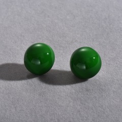 A Pair of Green Drip Glaze Earrings