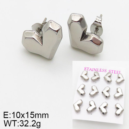 INS New  Fashion Titanium Steel Love Heart Stud Earrings Women's 18K Gold Stainless Steel Love Element Earrings Earrings Niche Design High Earrings