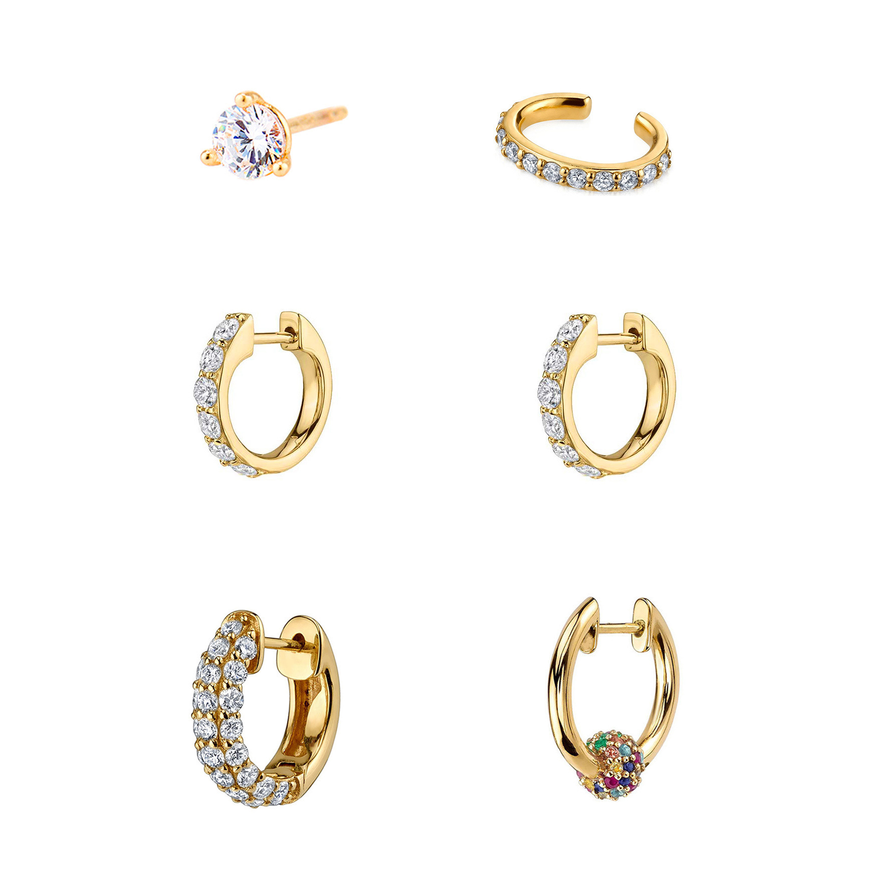Simple Women's Zircon Earrings Clip-on Jewelry Accessories