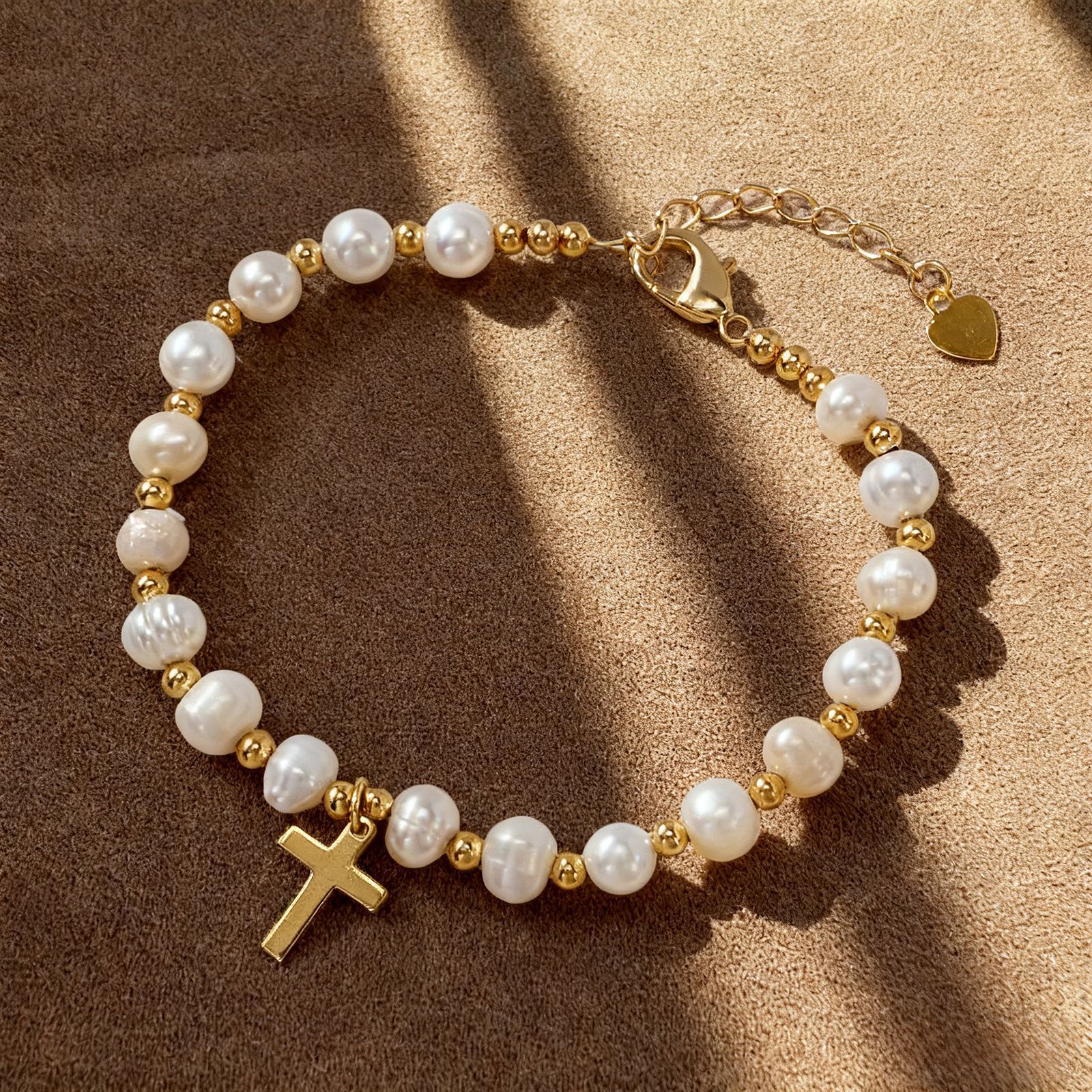 Elegant Pearl Metal Bracelet Fashion Women's Business Gift Cross Ring Bracelet Fashion Chain Accessory Suitable For Parties And Travel