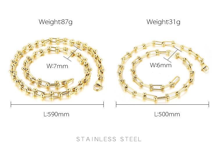 Fashion Geometric Titanium Steel Necklace Plating Stainless Steel Necklaces