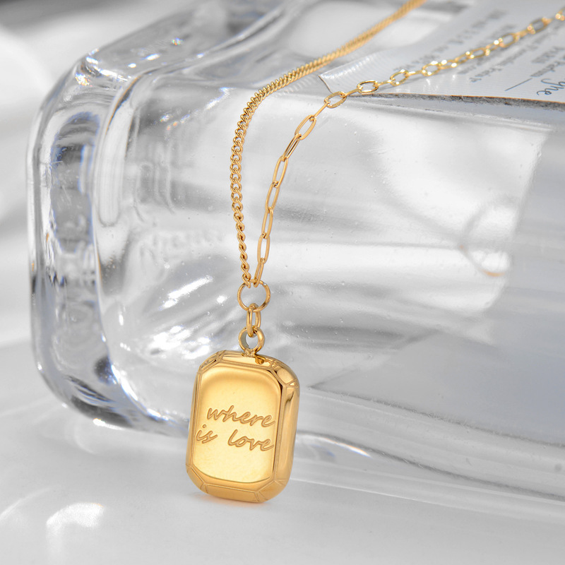Fashion Geometric Titanium Steel Gold Plated Necklace 1 Piece