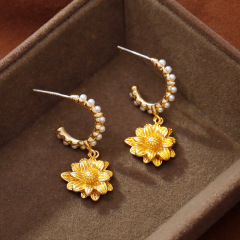 16K Gold Transparent Yellow [925 Silver Needle]