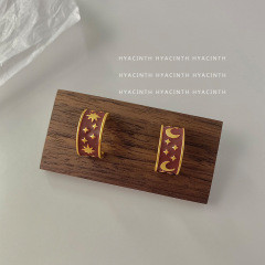 Nostalgic Gold + Wine Red [925 Silver Needle]