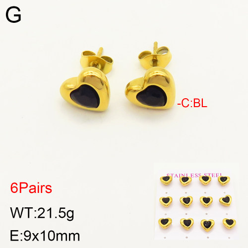 INS New  Fashion Titanium Steel Love Heart Stud Earrings Women's 18K Gold Stainless Steel Love Element Earrings Niche Design High Earrings