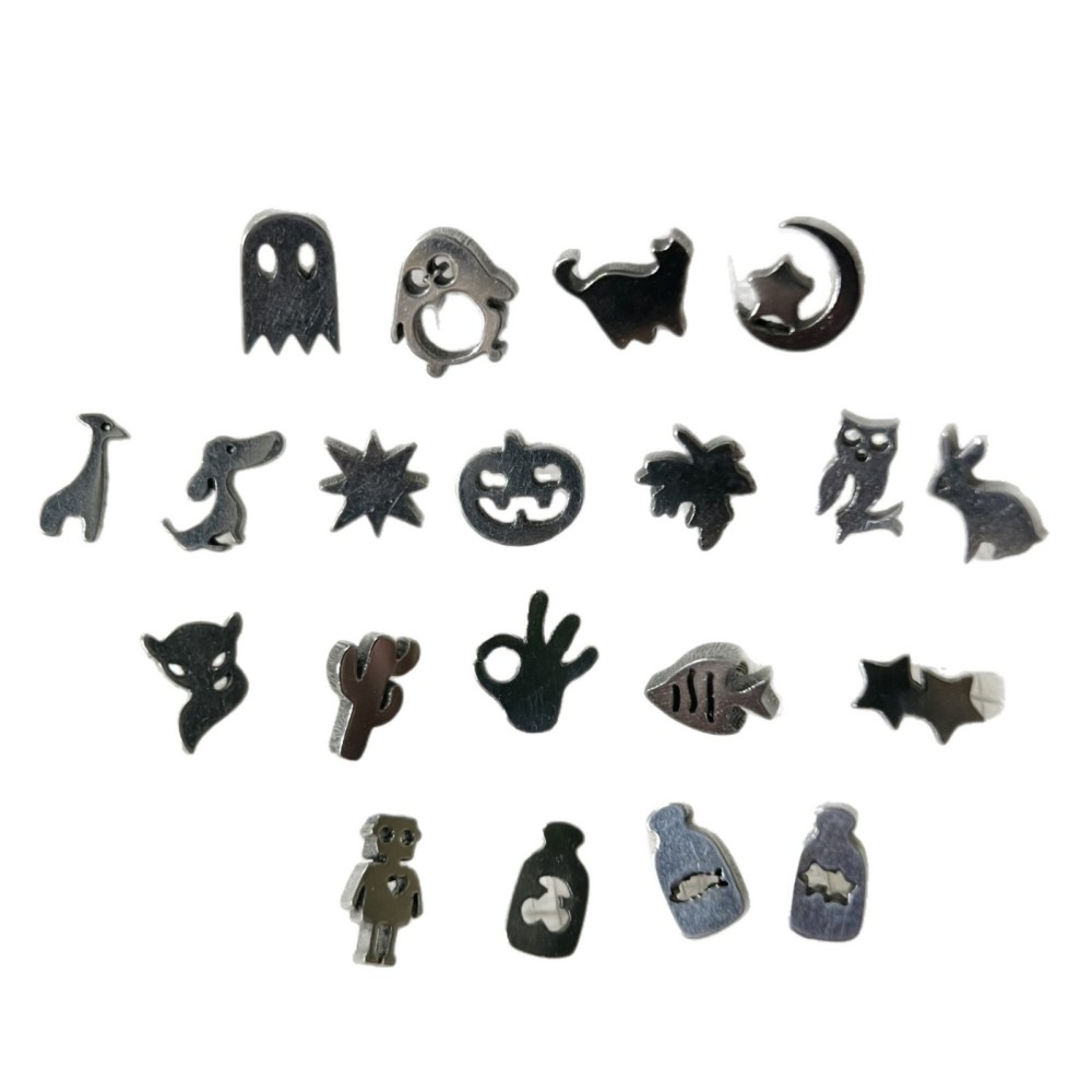 Titanium Alloy F136 Mini Cat Sausage Dog Giraffe Cactus 0.9 Tooth Jewelry Head Animal Pattern Piercing Accessories For Men And Women