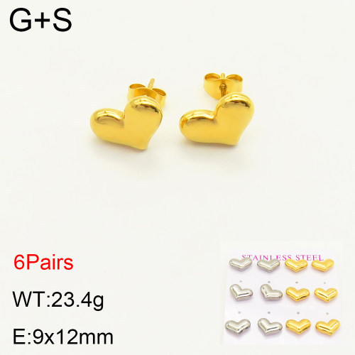 INS New  Fashion Titanium Steel Love Heart Stud Earrings 18K Gold Stainless Steel Love Element Earrings Niche Design High Earrings Women's Ear Studs Earrings