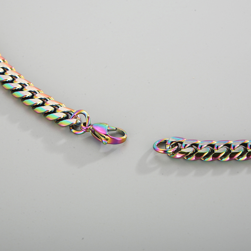 304 Stainless Steel Solid Color PVD Coated 18K Real Gold Plated Fashion Waterproof Non Tarnish Plating Colorful Gold Black Bracelets Necklace