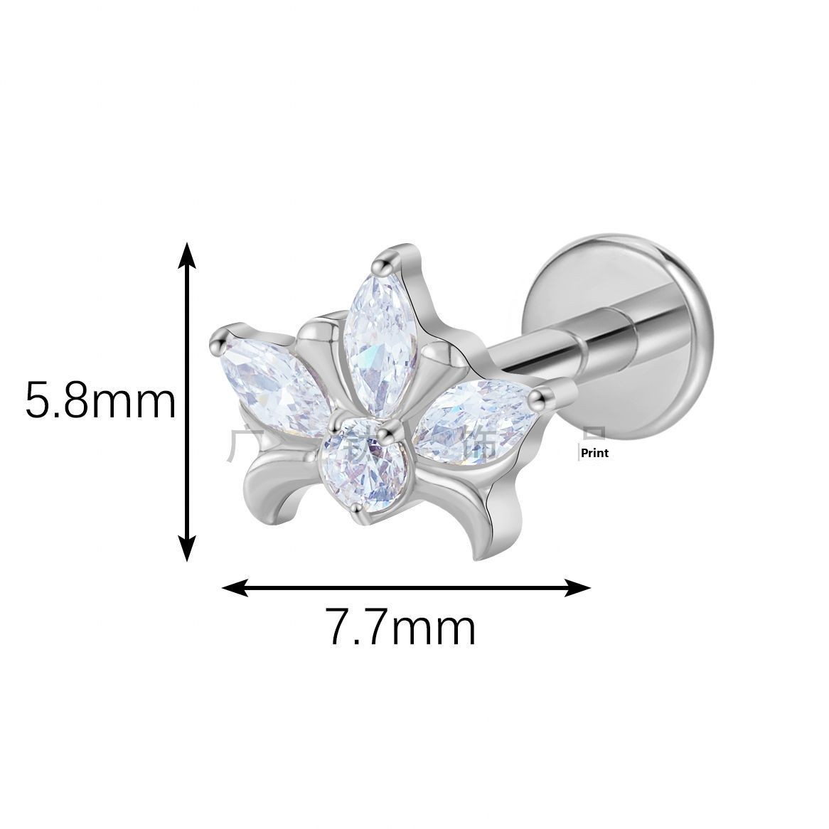 Titanium Alloy Crown Flower Earrings For Women Body Piercing Lip Tongue Jewelry Simple Geometric Pattern Wedding Birthday