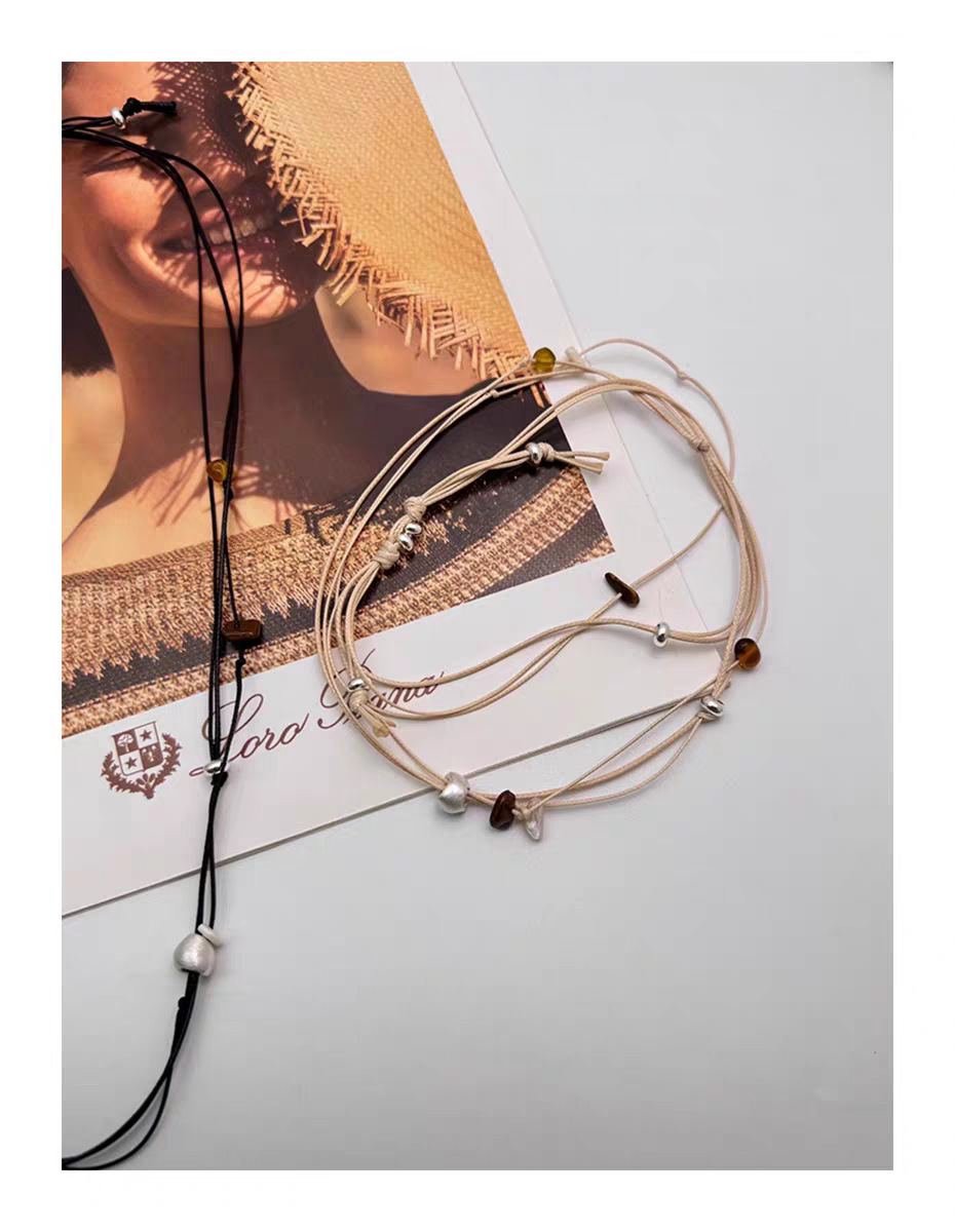 Special-Interest Design Natural Stone Beaded Hand-Woven High-Grade Pendant Necklace Accessories Women's Fashion Accessories Jewellery
