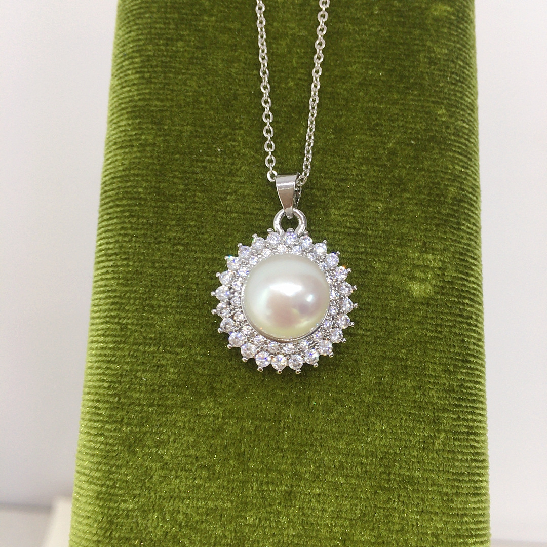 Sunflower Pearl Jewelry Large Spot Non-Nucleated Freshwater Pearl Pendant Necklace Genuine Gold Color Retention Accessories