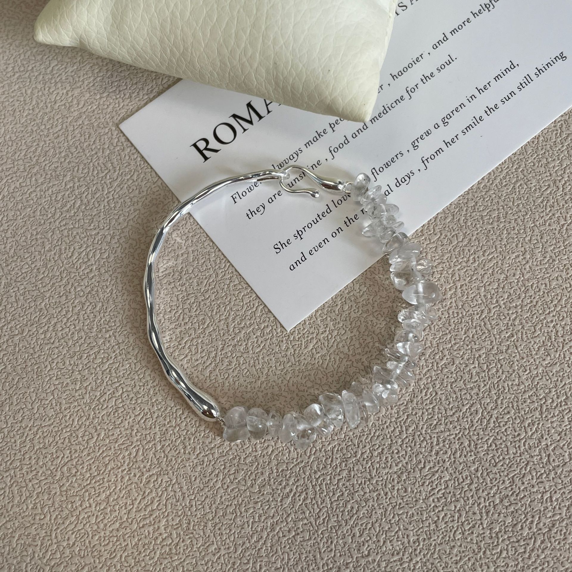 Seyna 925 Silver New Style Simple Fashion White Crystal Bracelet Geometric Pattern Irregular Electroplated Women's Jewelry