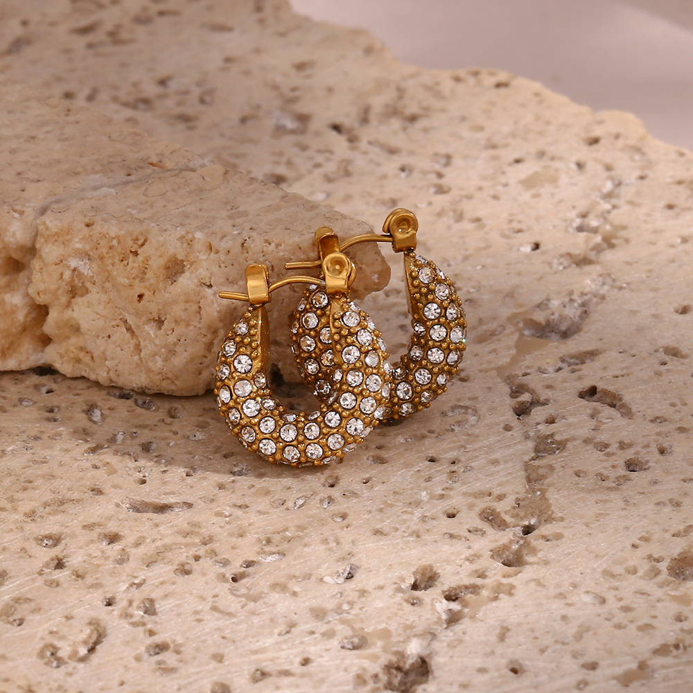 PVD Coated Real Gold Plated 18K Gold Geometric 304 Stainless Steel Fashion Waterproof Non Tarnish Earrings