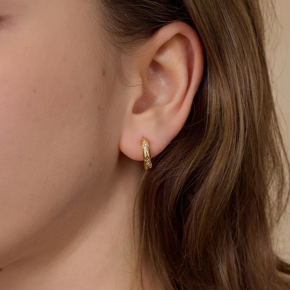 Elegant Snake Charm Small Hoop Earrings Women's Luxury French Style Fashionable Vintage Dangle Earrings Quality Jewelry Accessories