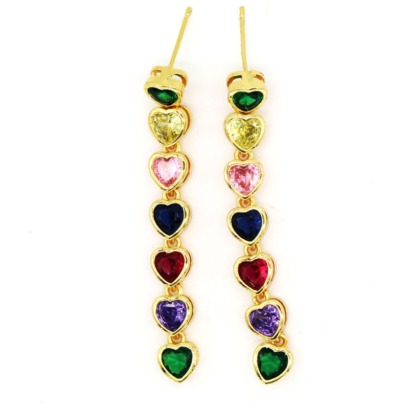 1 Pair Basic Modern Style Classic Style Pentagram Round Heart Shape Inlay Copper Zircon Drop Earrings