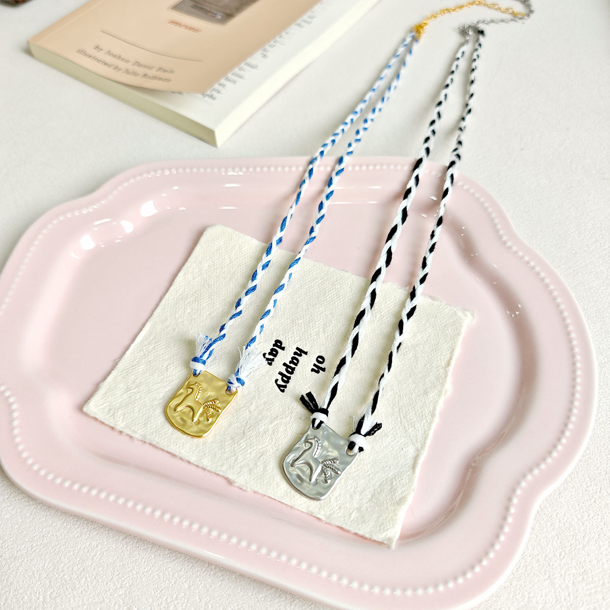 Retro Natural Crystal Stone Beaded Woven Rope Necklace Ethnic Fashion Lightweight Luxury Sweater Chain Accessory Women's Jewelry