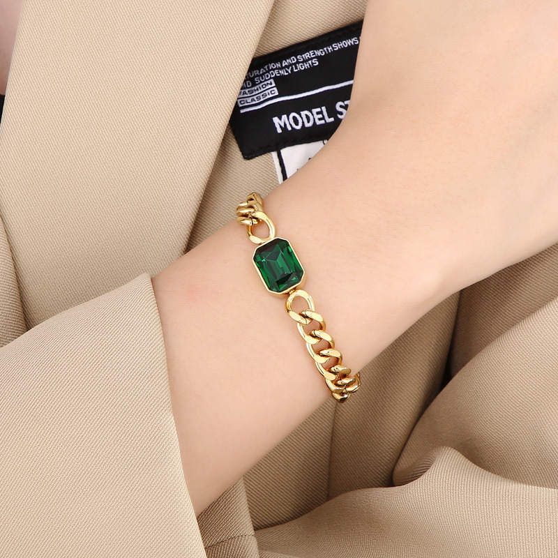 PVD Coated 18K Gold Plated Geometric Titanium Steel Fashion Waterproof Non Tarnish 304 Stainless Steel Bracelets