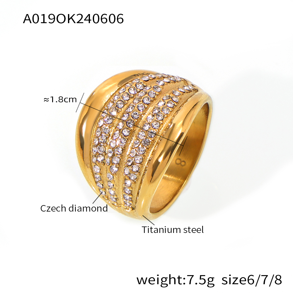 PVD Coated Real Gold Plated 18K Gold Circle Round 304 Stainless Steel Simple Style Classic Style Waterproof Non Tarnish Rings