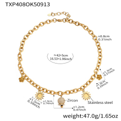TXP408- Gold Necklace 42+5cm
