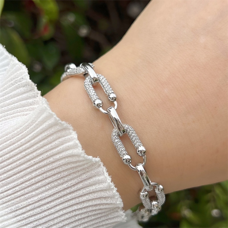 Classic Elegant Style Colorful Zircon Bracelet Fashion High-end Copper Plated 18K Gold Versatile Daily Wear Star Vacuum Plating (Furnace)