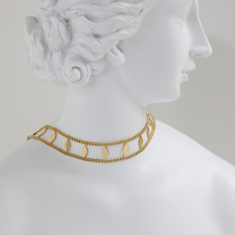 PVD Coated Real Gold Plated 18K Gold 304 Stainless Steel Fashion Waterproof Non Tarnish 304 Stainless Steel Necklace