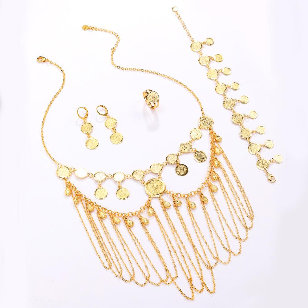 3-Piece Copper Vintage Luxurious Exotic Ethnic Style Pendant Bracelet Earrings Women's Set Suitable For Parties Weddings Jewelry Accessories